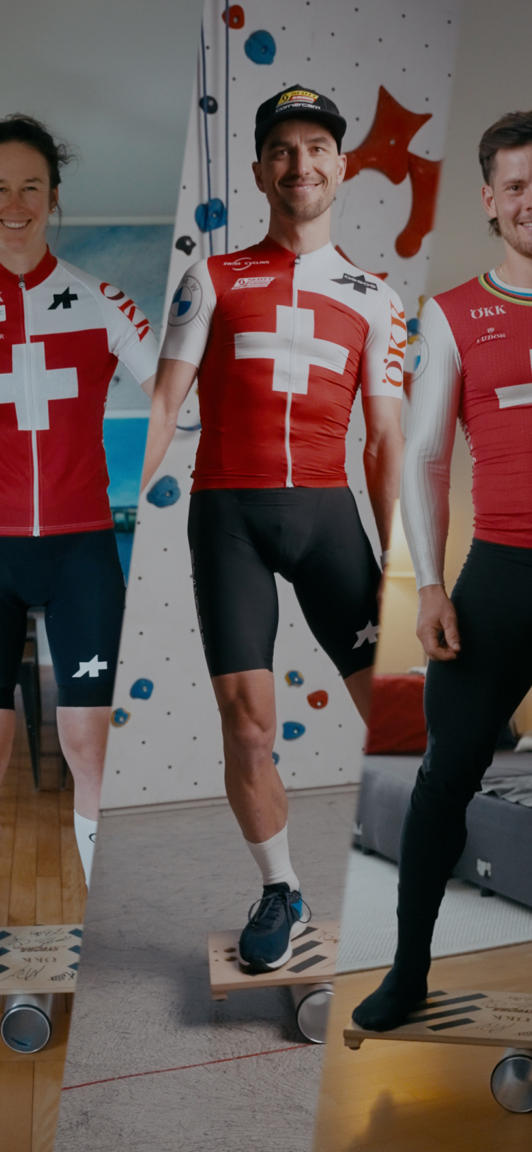 Swiss Cycling Athlet*innen auf Balance-Boards
